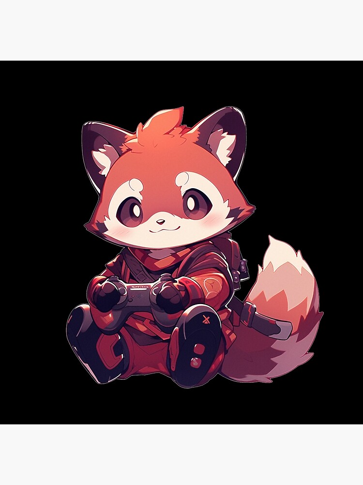 Cute red panda gamer Premium Matte Vertical Poster sold by Ayesha Khan