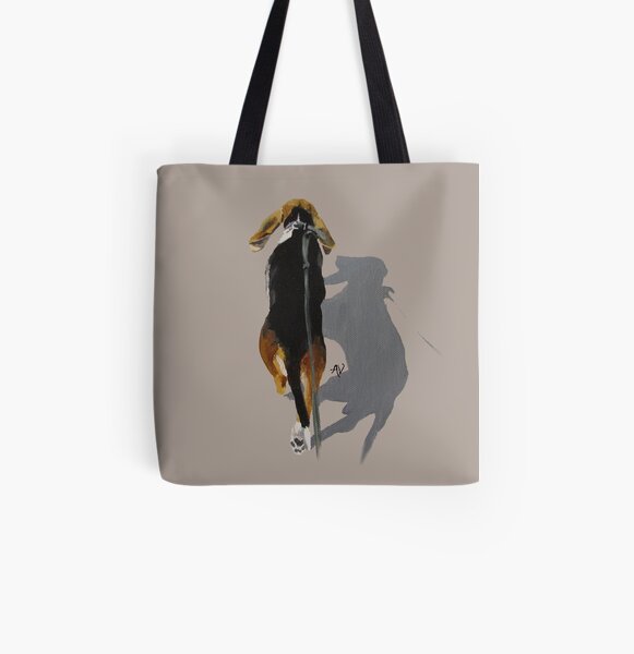 PillowPaws: Basset Shadow All Over Print Tote Bag