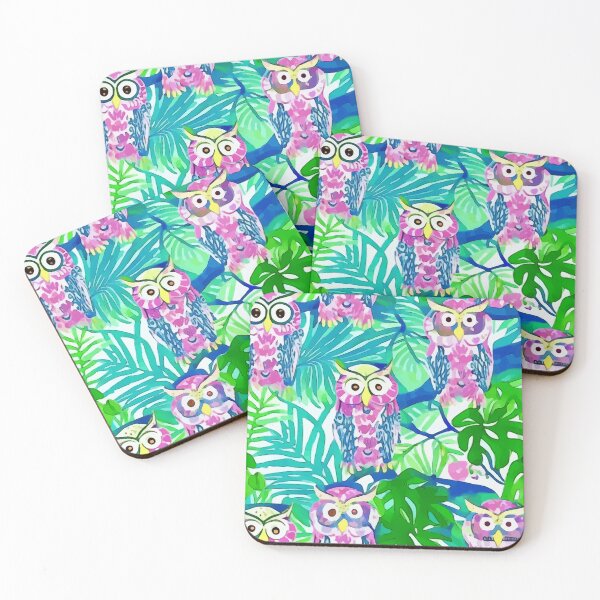 Item preview, Pink owls in fantasy forest designed and sold by SophieClimaArt.