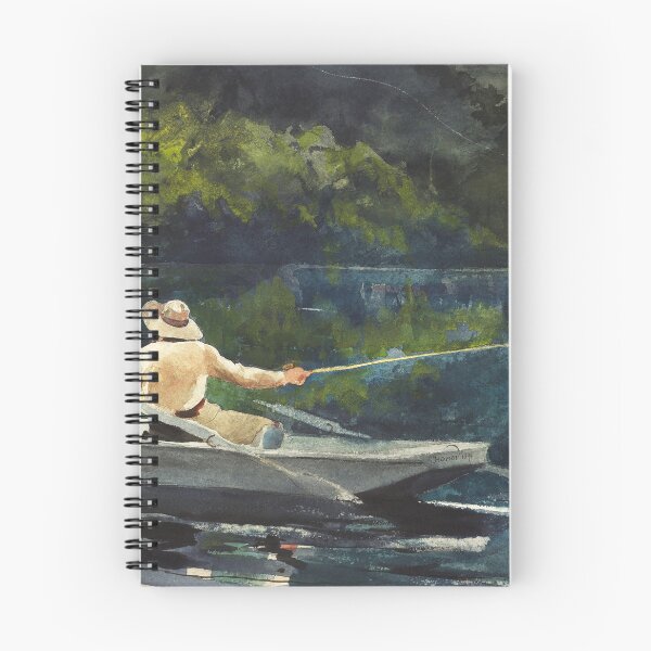 Item preview, Winslow Homer's Casting, Number Two canoe fishing river watercolor masterpiece landscape nature painting designed and sold by Jéanpaul  Ferro.