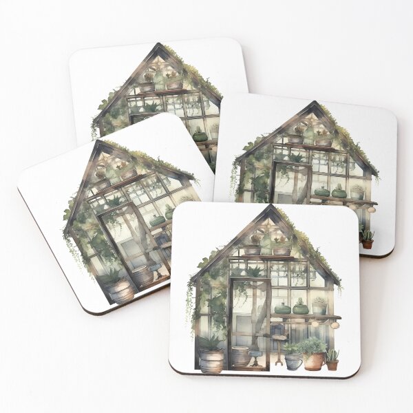 Item preview, Cute Little Watercolor Greenhouse designed and sold by CraftingImpulse.