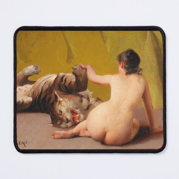 Item preview, Playing with the Tiger Luis Ricardo Falero (Spanish, 1851 – 1896) designed and sold by ohhsomefinds.