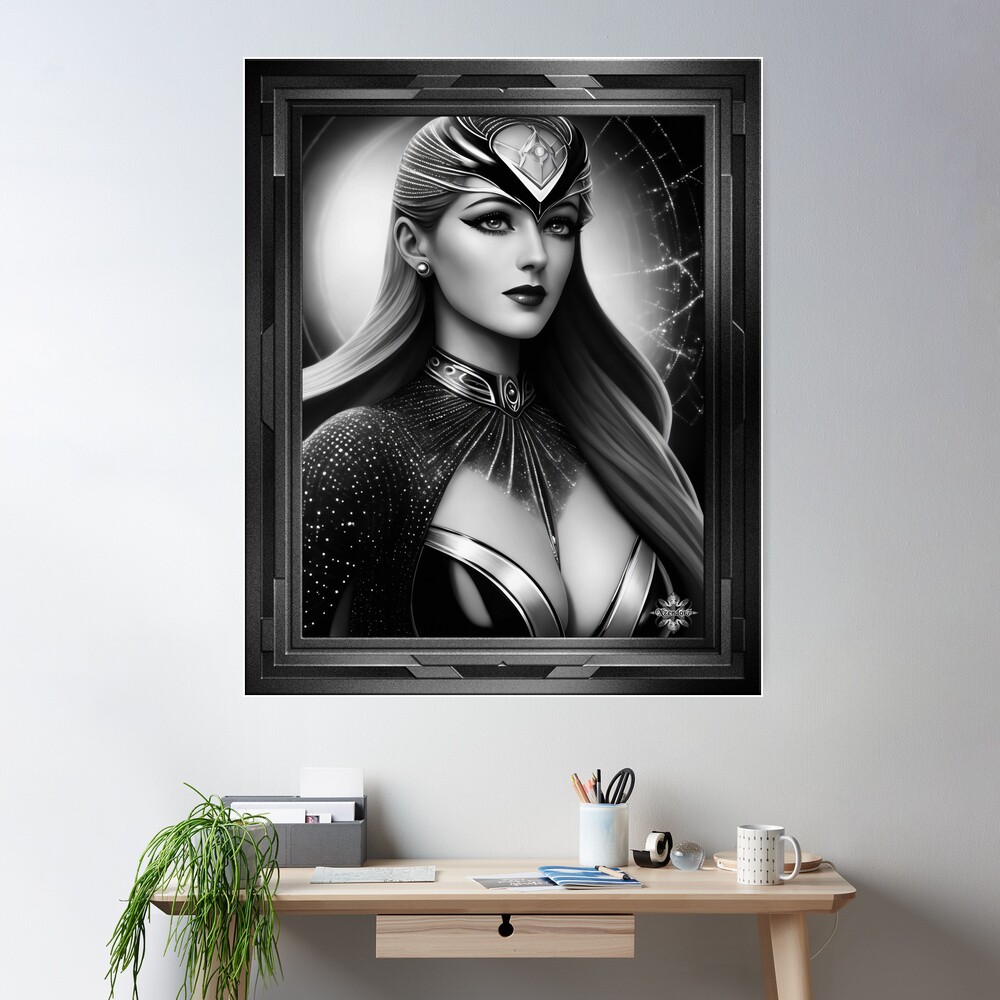 Portrait Of The Illustrious Ursdiatana Vestencis AI Concept Art by Xzendor7 - An Elegant Captivating Beauty 2 Portrait Of The Illustrious Ursdiatana Vestencis Beautiful AI Concept Art by Xzendor7 Wall Decor Poster