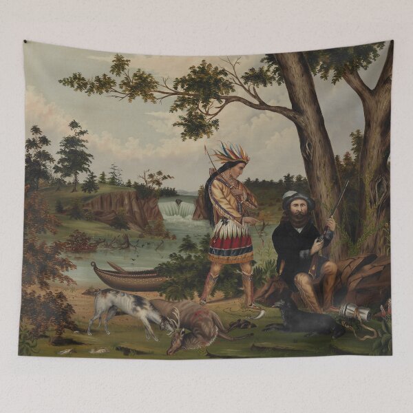 Item preview, Hunter and Indian Guide | C.L. Woodhouse | 1869 American Art designed and sold by CJET.