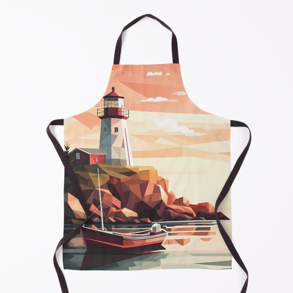 Item preview, East Coast Fishing Scene with Lighthouse designed and sold by SWReflections.