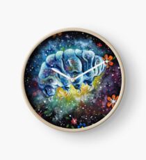 Floral Space Tardigrade- Galaxy Traveling Water Bear Clock