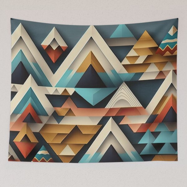 Item preview, Geometric Neutral Earth Tones Mountains Pattern designed and sold by KL14.