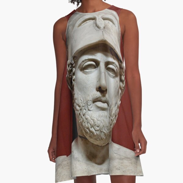 Ancient statue,  warrior,  helmet A-Line Dress