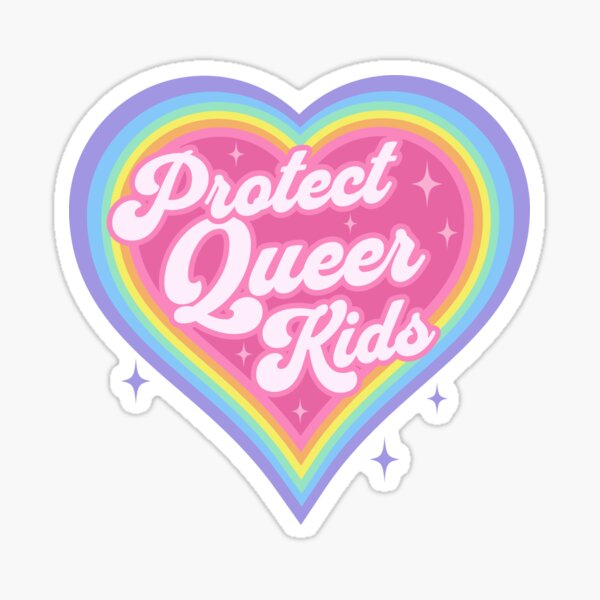 Item preview, Protect Queer Kids Retro Rainbow Heart LGBTQ Kawaii Cute Gay Pride  designed and sold by PUFFYP.