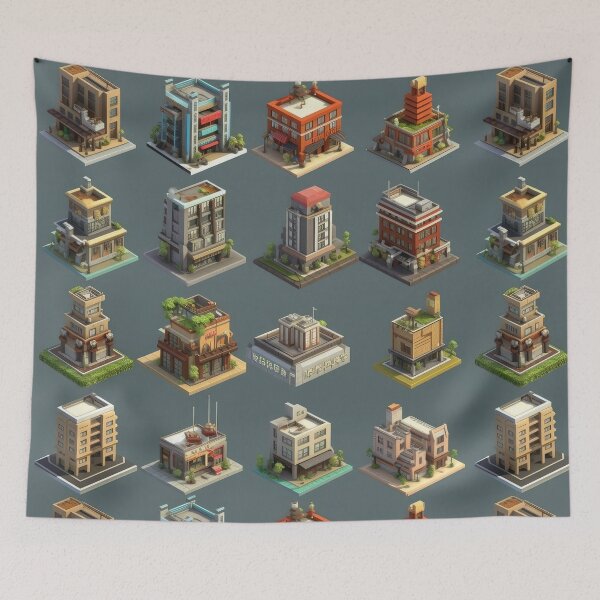 Item preview, Buildings Pattern designed and sold by SpicyGraphicArt.