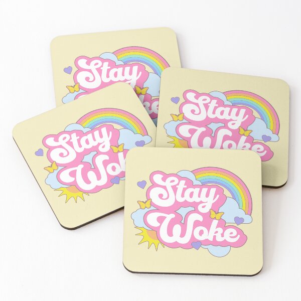 Item preview, Stay Woke Cute Gay Rainbow Kawaii Anti Desantis designed and sold by PUFFYP.