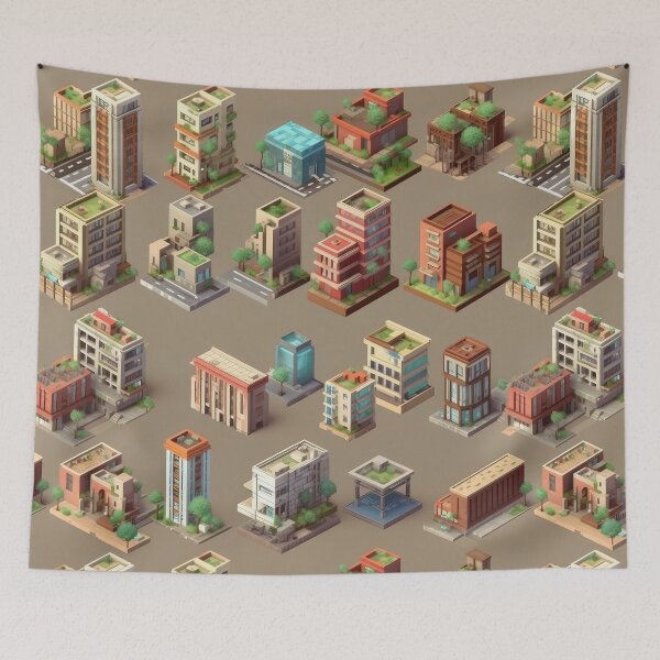 Item preview, Buildings Pattern designed and sold by SpicyGraphicArt.