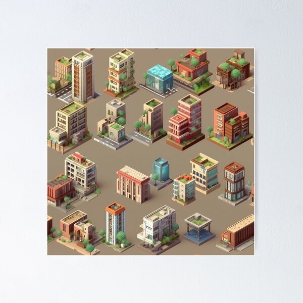 Item preview, Buildings Pattern designed and sold by SpicyGraphicArt.
