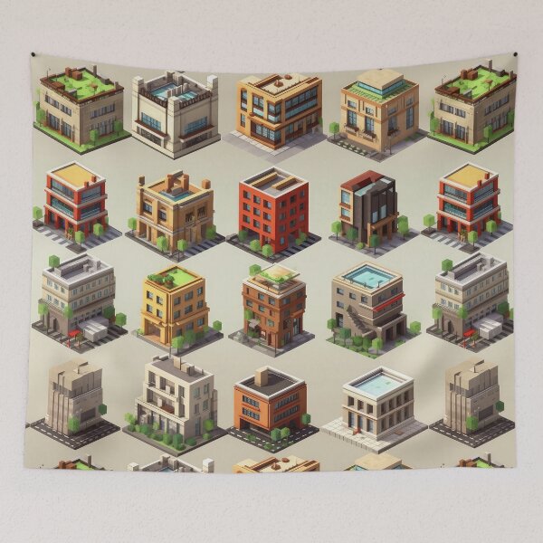 Item preview, Buildings Pattern designed and sold by SpicyGraphicArt.