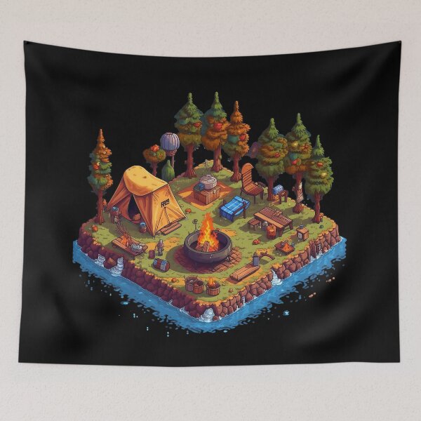 Item preview, Camp site Pixel Art designed and sold by WallGarden.