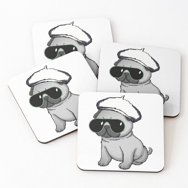 Item preview, The most fashionable pup: In black and white with black glasses, an irresistibly cool style! designed and sold by PopDigital.