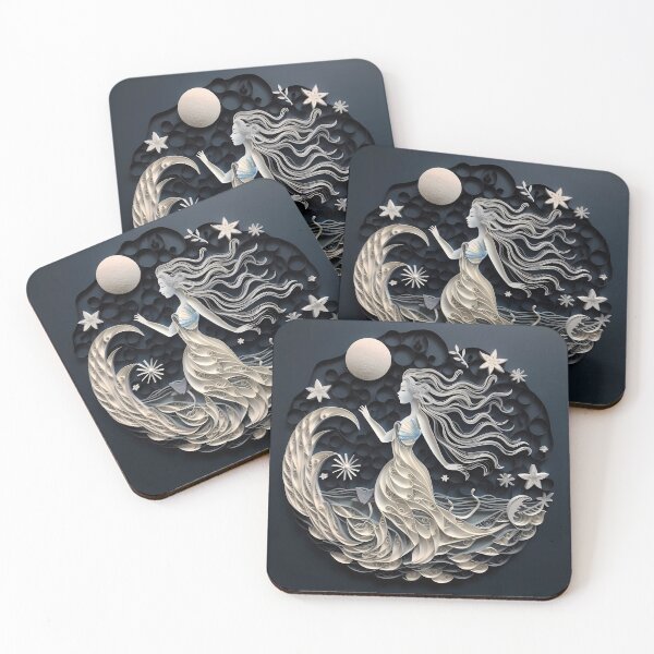 Item preview, Stylish black and white colored ocean mermaid designed and sold by AdiRemba.