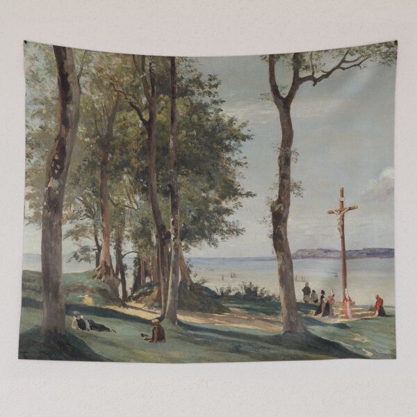 Item preview, Honfleur; Calvary | Camille Corot | 1830 French Landscape Art designed and sold by CJET.