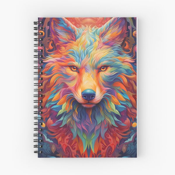 Item preview, psychedelic wolf, orange motive designed and sold by R&B Art and design.