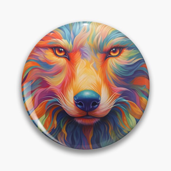Item preview, psychedelic wolf, orange motive designed and sold by R&B Art and design.
