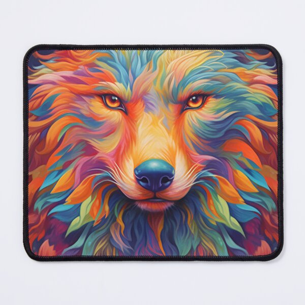 Item preview, psychedelic wolf, orange motive designed and sold by R&B Art and design.