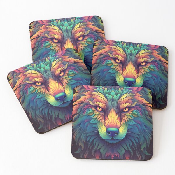 Item preview, psychedelic wolf designed and sold by R&B Art and design.