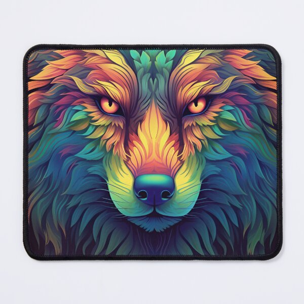 Item preview, psychedelic wolf designed and sold by R&B Art and design.