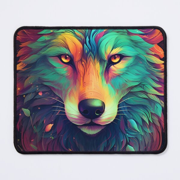 Item preview, psychedelic wolf with leafs and flower designed and sold by R&B Art and design.