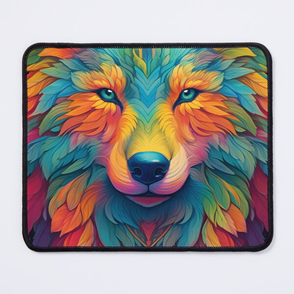 Item preview, colorful psychedelic wolf designed and sold by R&B Art and design.