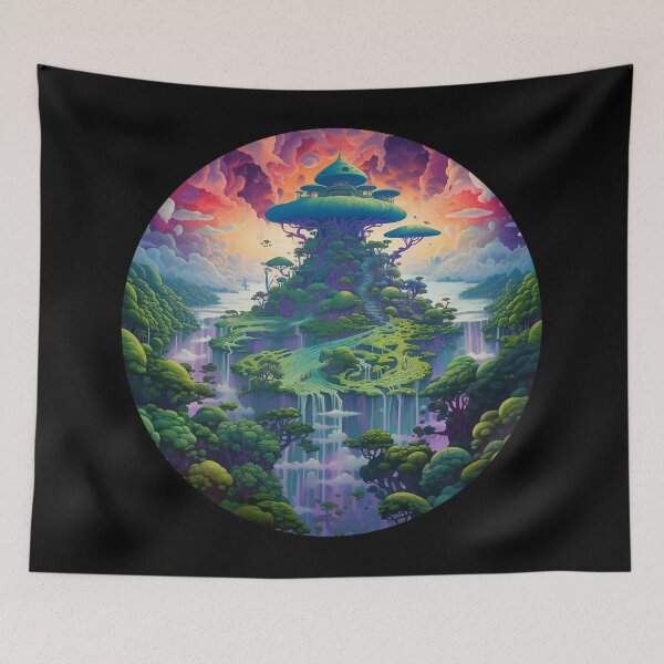 Item preview, Trippy Temple designed and sold by WallGarden.