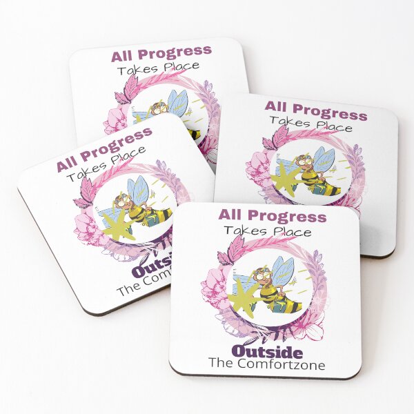 Item preview, All Progress Takes Place Outside of Comfort Zone - Motivational Quotes designed and sold by zeddy-store.