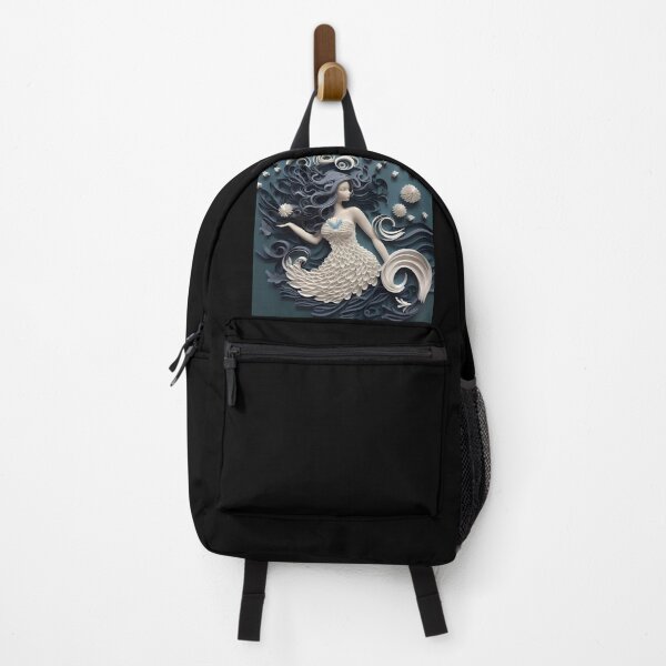Item preview, Mermaid underwater, white and dark blue colors designed and sold by AdiRemba.