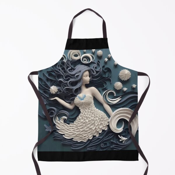 Item preview, Mermaid underwater, white and dark blue colors designed and sold by AdiRemba.