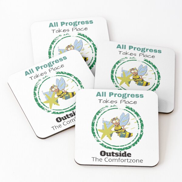 Item preview, All Progress Takes Place Outside of Comfort Zone - Motivational Quotes designed and sold by zeddy-store.
