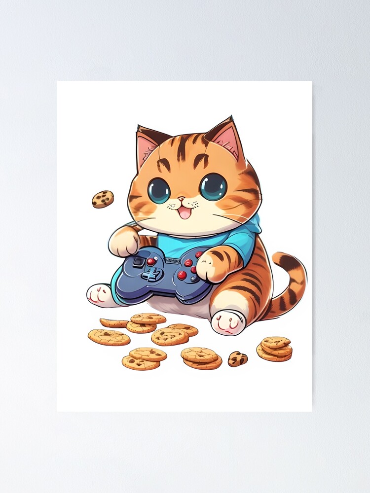 Cat shop eating cookies