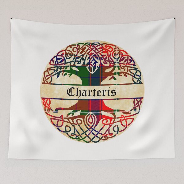 Item preview, Charteris Tree of Life Clan Scottish Surname tartan designed and sold by BagTown Clans.