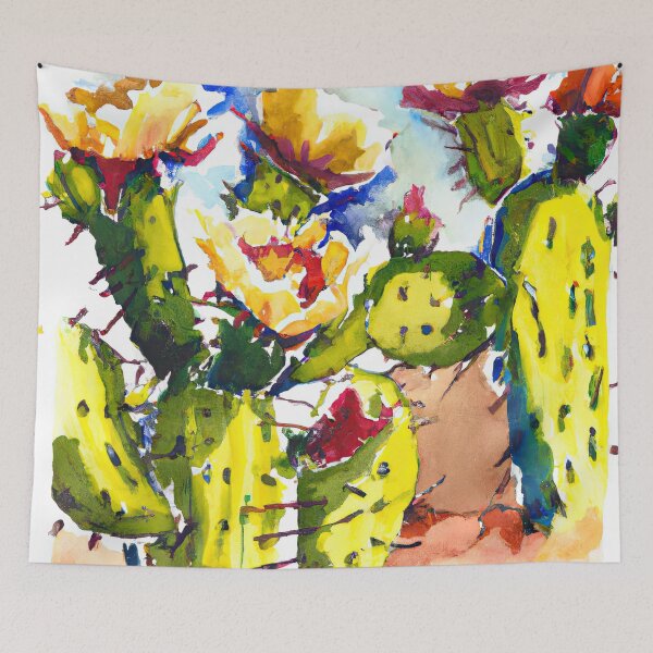 Item preview, Blooming cactus flowers in Arizona - watercolor designed and sold by Travelways.