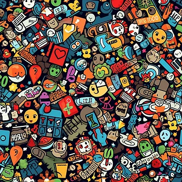Artwork thumbnail, Retro Sticker Bomb Fusion by RoverB