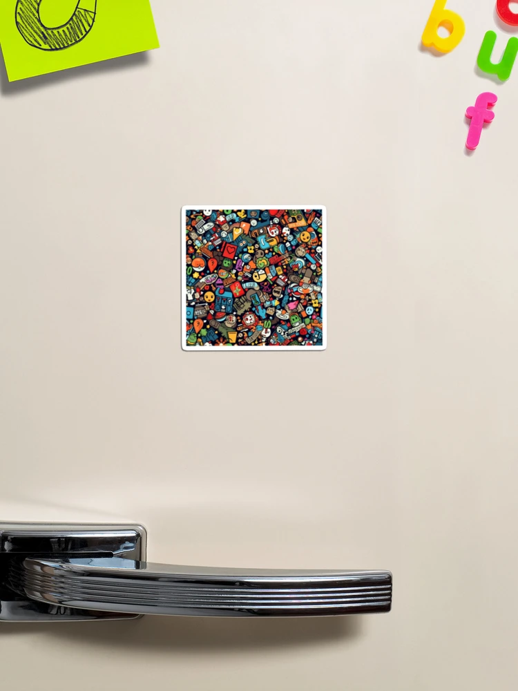 Thumbnail 1 of 3, Magnet, Retro Sticker Bomb Fusion designed and sold by RoverB.