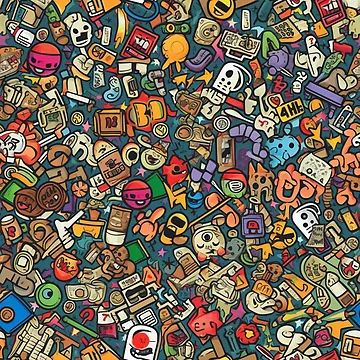 Artwork thumbnail, Retro Sticker Bomb Explosion by RoverB