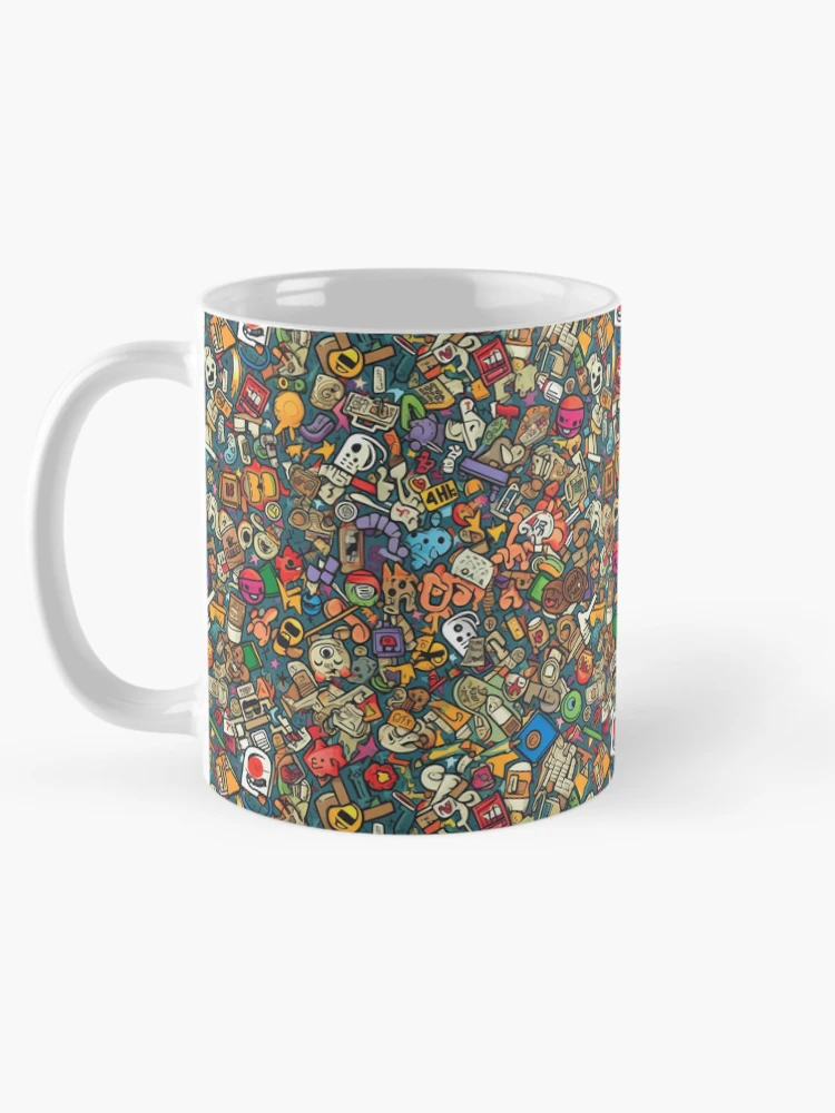 Thumbnail 5 of 6, Coffee Mug, Retro Sticker Bomb Explosion designed and sold by RoverB.
