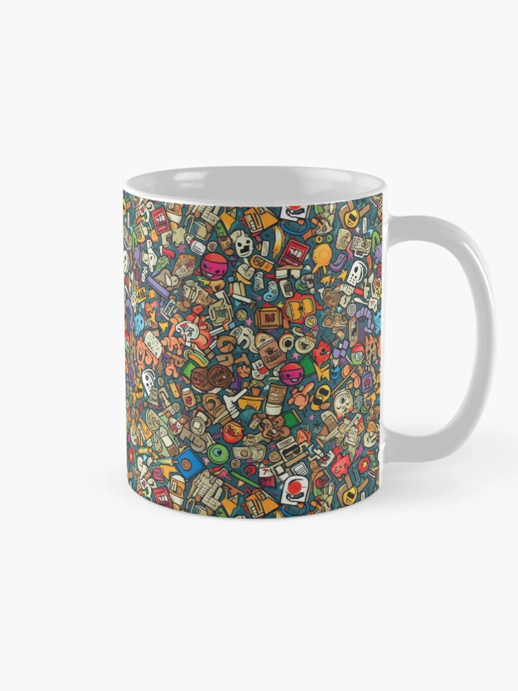 Thumbnail 3 of 6, Coffee Mug, Retro Sticker Bomb Explosion designed and sold by RoverB.