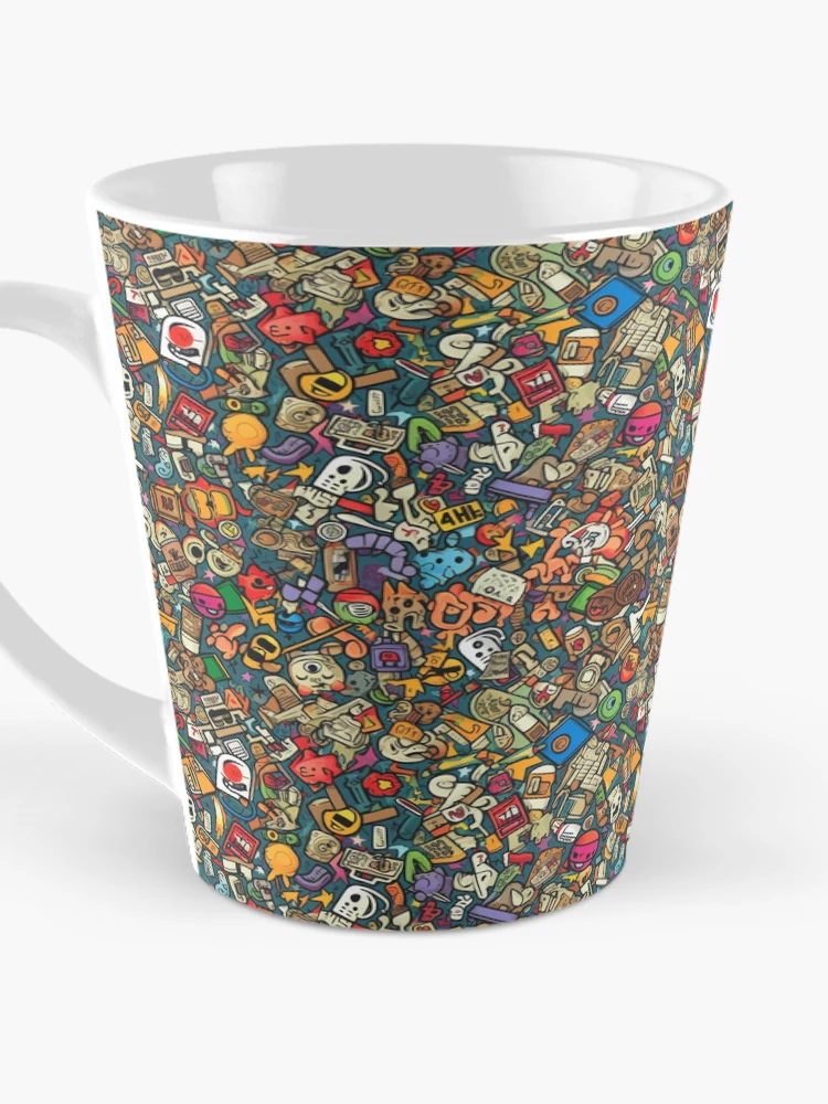 Thumbnail 3 of 4, Coffee Mug, Retro Sticker Bomb Explosion designed and sold by RoverB.