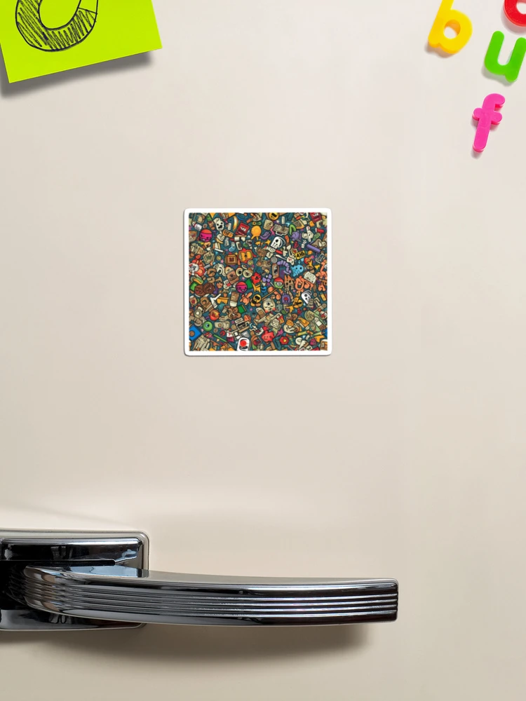 Thumbnail 1 of 3, Magnet, Retro Sticker Bomb Explosion designed and sold by RoverB.