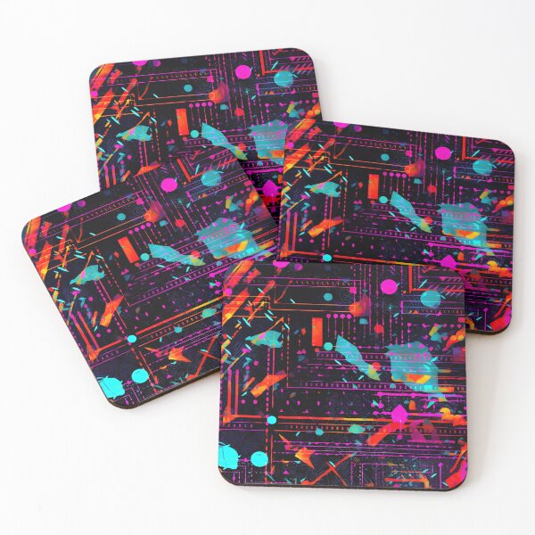 Item preview, Techno Splatter Vibrant Neon circuit board design designed and sold by SweetWhiskers.