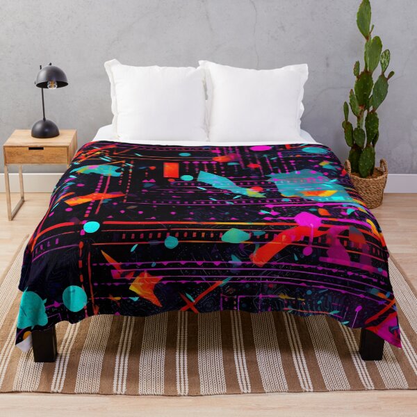 Item preview, Techno Splatter Vibrant Neon circuit board design designed and sold by SweetWhiskers.