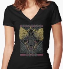 Hunting Club: Nergigante Women's Fitted V-Neck T-Shirt