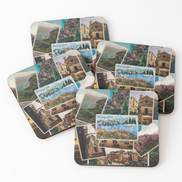 Item preview, Greetings from Corniglia Cinque Terre vintage style retro souvenir designed and sold by DeveloperProp0.