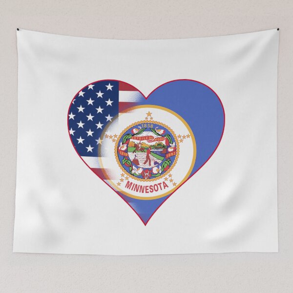 Item preview, State of Minnesota  Flag and American Flag Fusion Design designed and sold by Gsallicat.