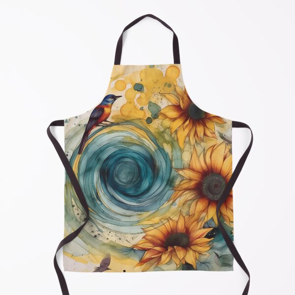 Item preview, Sunflower and bird watercolor  designed and sold by ZombiOctopi.